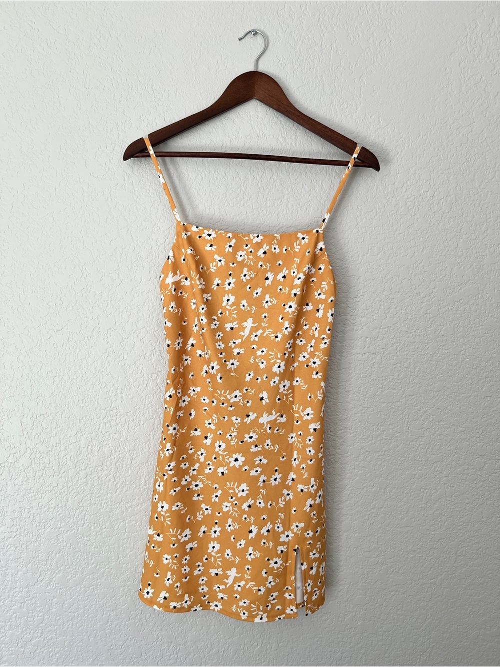 Princess Polly Mustard Floral Slip Dress with Spaghetti Straps